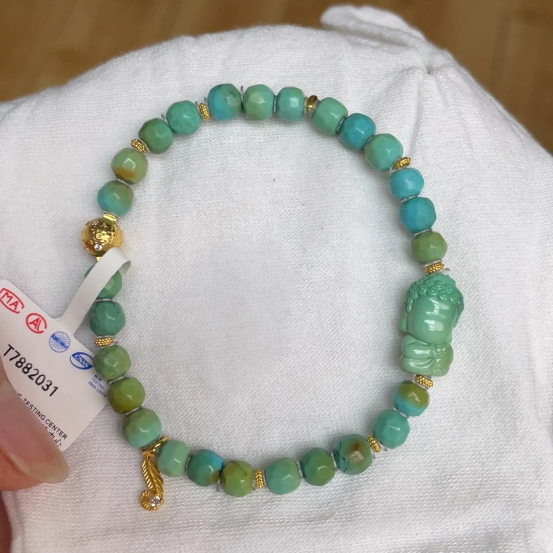 银S925镶嵌绿松石手链