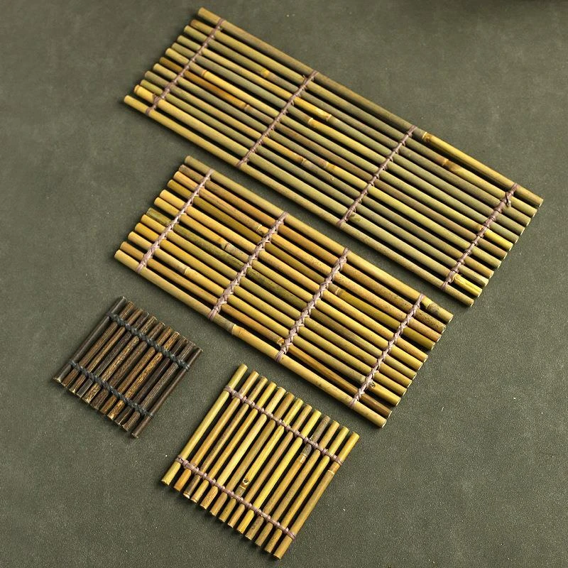 原色小竹排不掉色烤肉垫装饰长竹排隔热垫茶杯垫竹制壶垫海鲜托盘