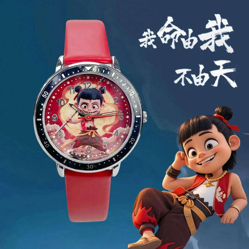 时尚潮流哪吒联名三太子手表儿童男女款学生卡通防水款魔童闹海表
