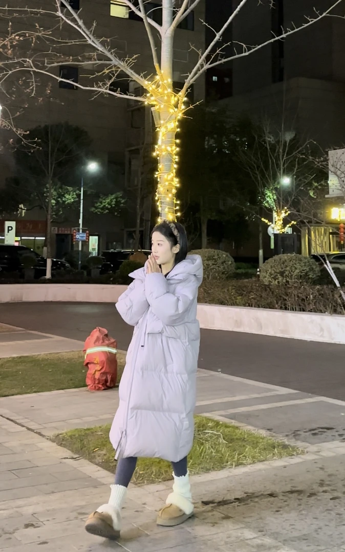 【生巧泡芙】2024新款大被子90白鸭绒超轻可拆卸连帽长款韩版泡芙