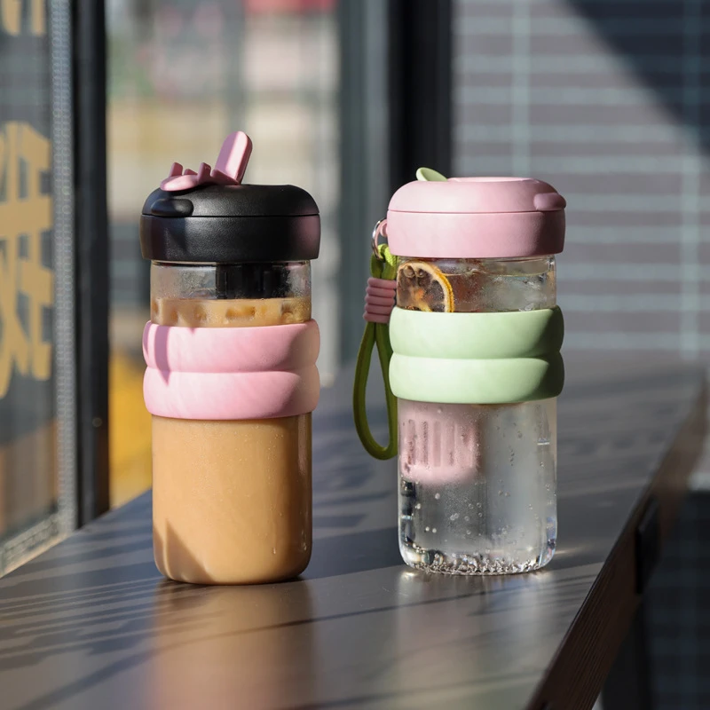 水杯子爆款2025最新款吸管家用玻璃杯女士高颜值夏季网红户外水杯