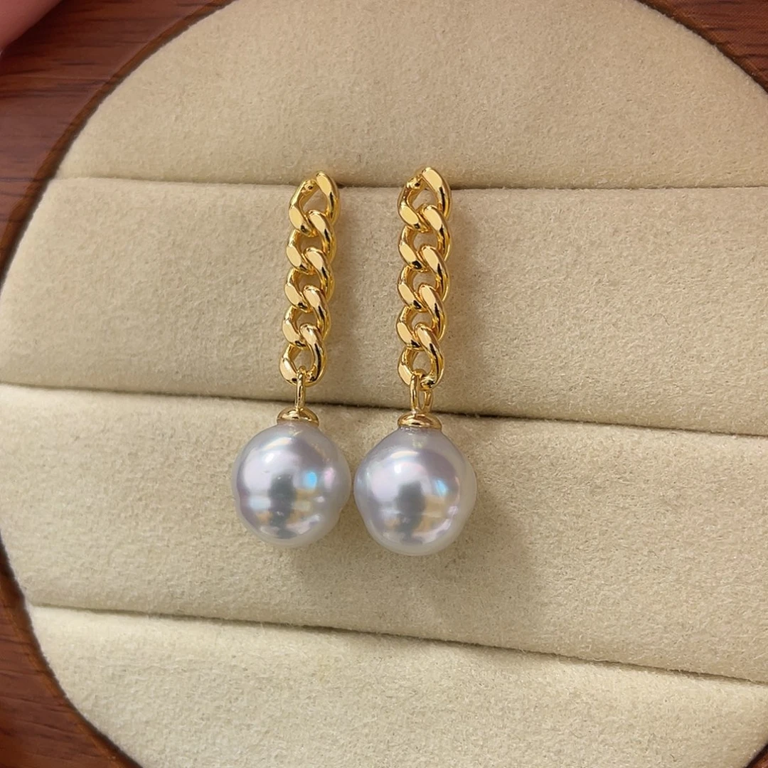 耳饰海水珍珠银S925镶嵌