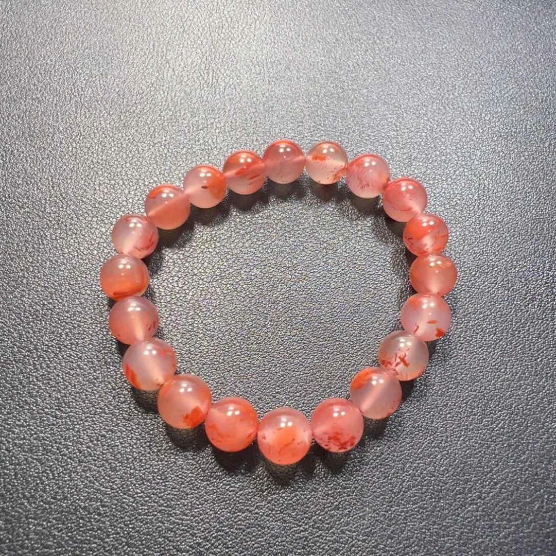 冬***阳南红玛瑙未镶嵌单圈9冰漂