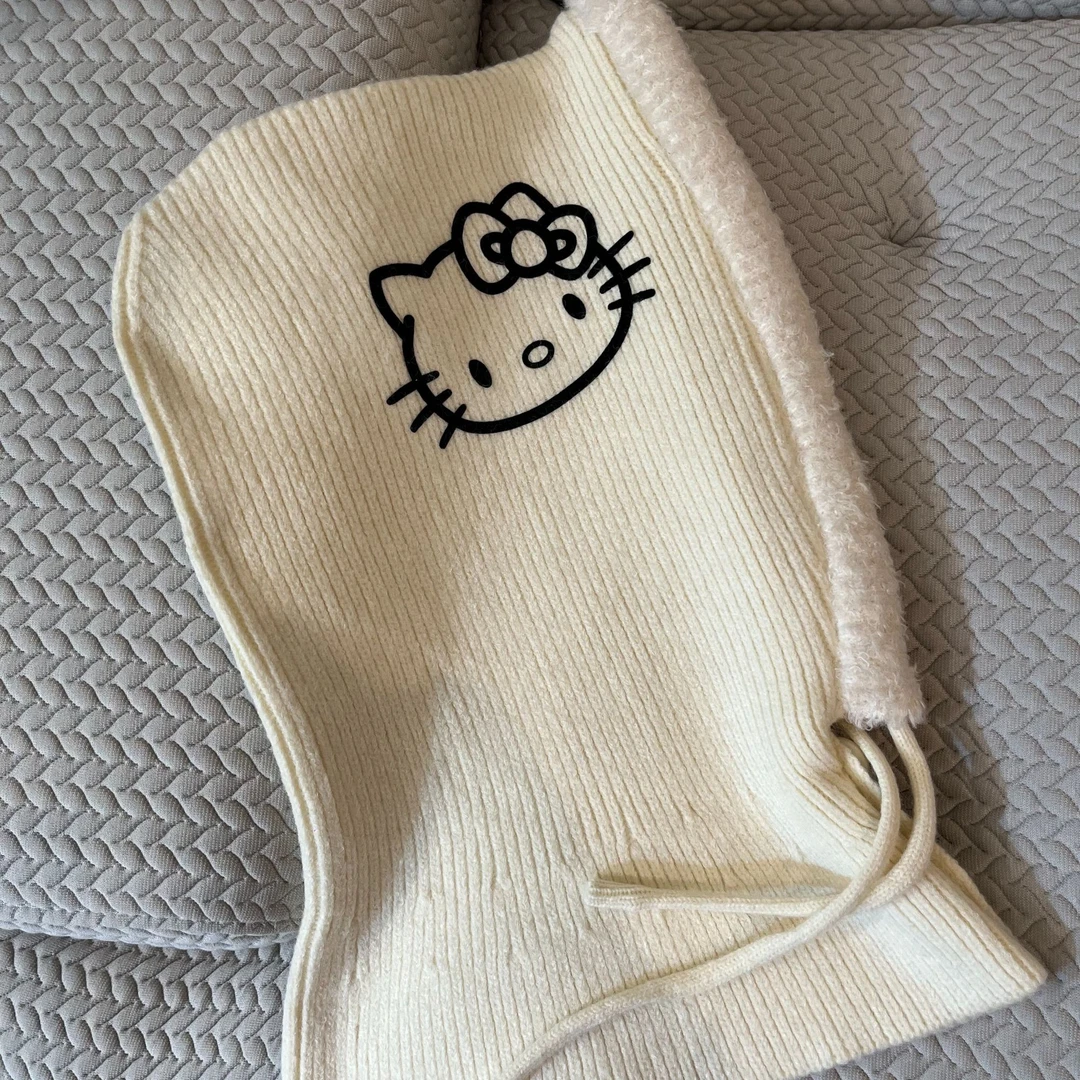 【FANG方方】韩版立体一体帽加厚棉内衬保暖针织帽护耳围脖连体帽