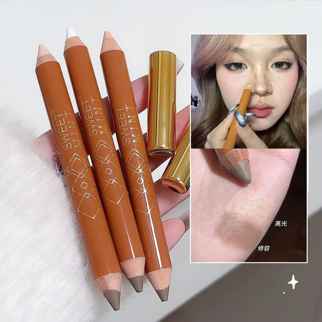 双头修容笔面部提亮修饰轮廓顺滑自然立体高光修容遮盖斑点一体棒