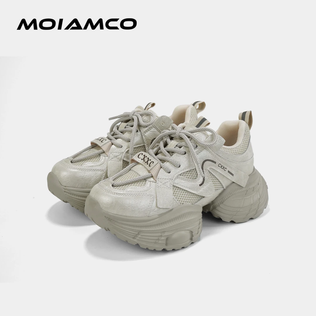 Molamco秋季老爹鞋通勤风增高时尚休闲鞋系带休闲鞋时尚春季
