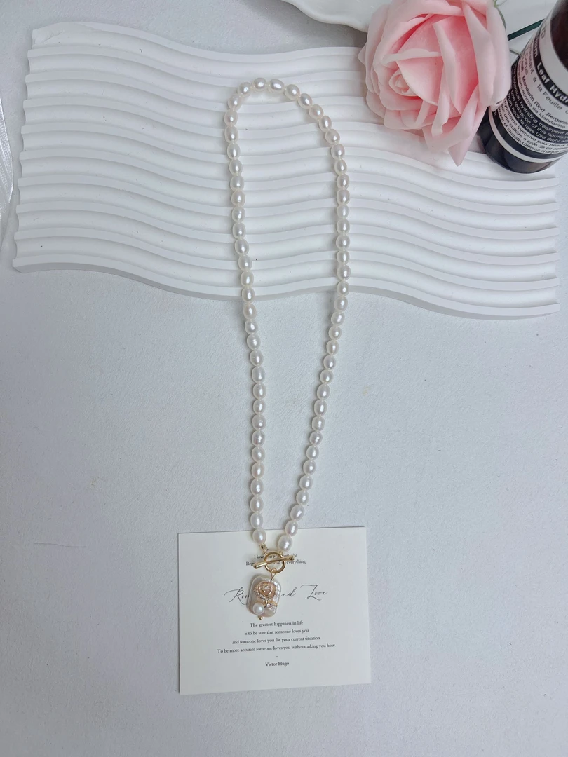 天然淡水珍珠A673#6-7M气质项链OT扣