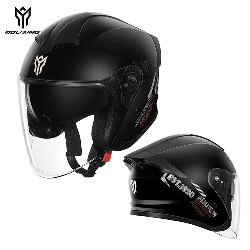 摩力行 头盔摩托车复古半盔四季骑行半盔防晒梦骑士安全帽破风者