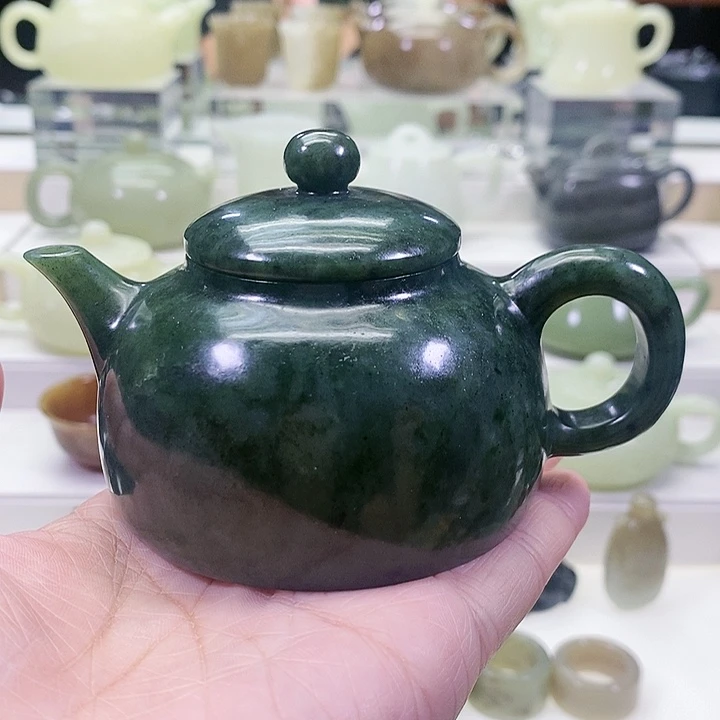 未镶嵌和田玉挂件茶壶130m l
