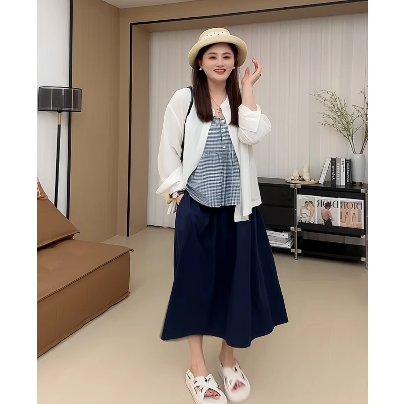 【胖佳佳】吊带衬衫半身裙H624U04840/H624C04841/H624G04839