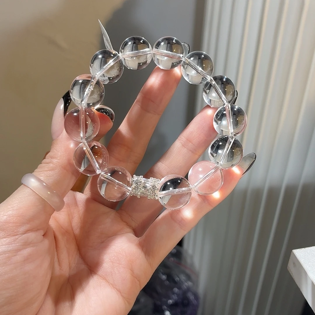 手串未镶嵌水晶3a净体毕业级白水15+