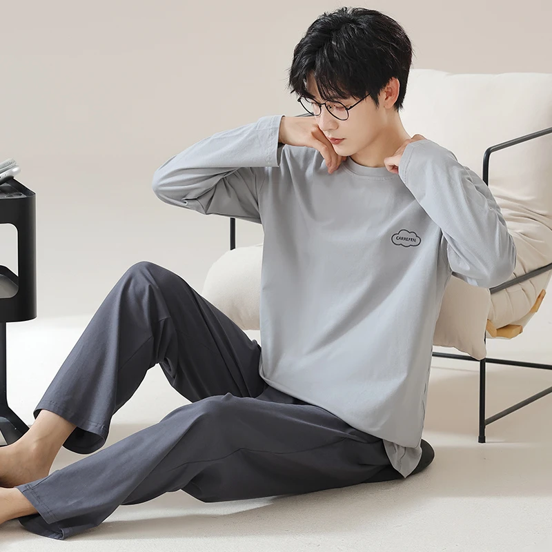 男士睡衣纯棉100%全棉秋季男款爆款2026新款高级感长袖家居服套装