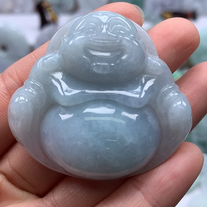 翡翠未镶嵌颈饰大佛卡厚11+