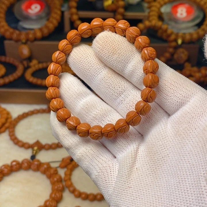 @***Y桃核手串秦岭龙纹桃核