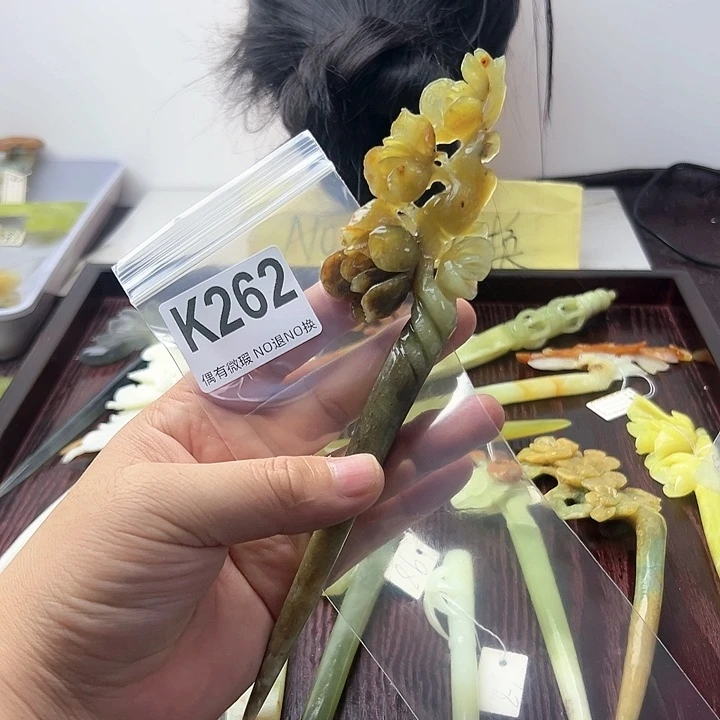 蛇纹石玉发饰合金泛****辈