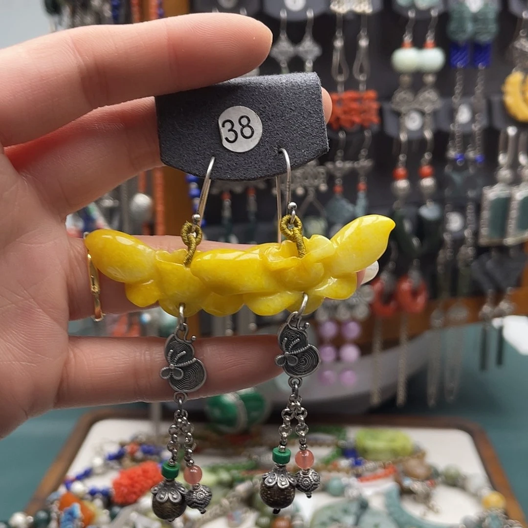 翡翠耳饰未镶嵌幽*饰品