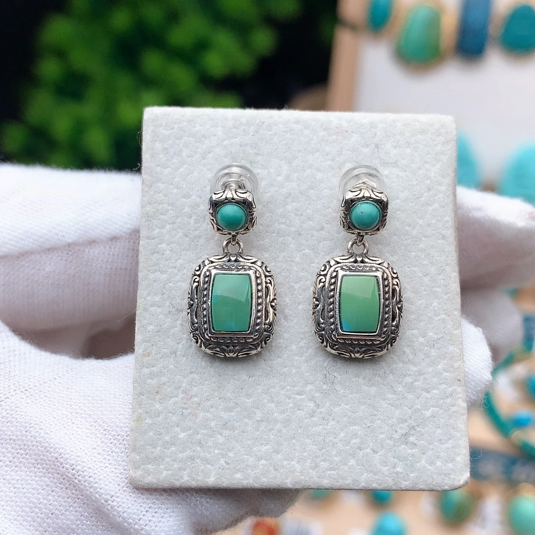 绿松石珠宝奇石银S925镶嵌