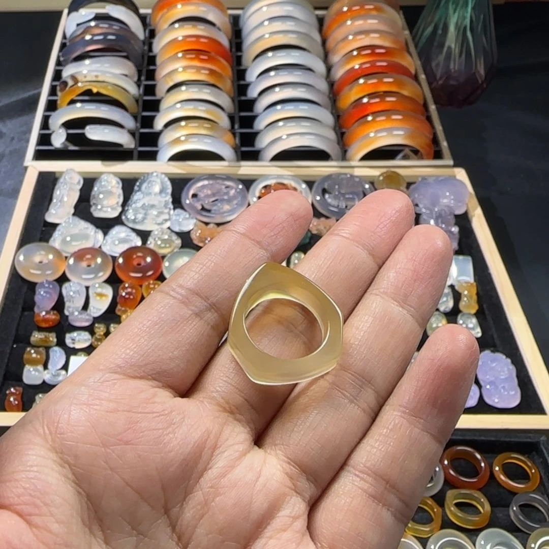 玛瑙/玉髓未镶嵌戒指