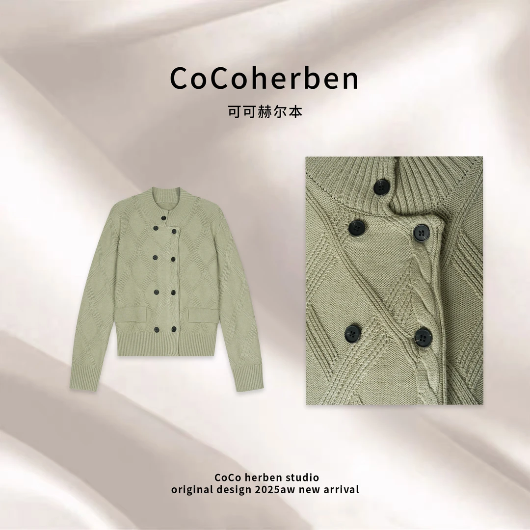 CocoHerben常规冬款开衫款针织女长袖常规毛衣ins开衫排扣HBZ135