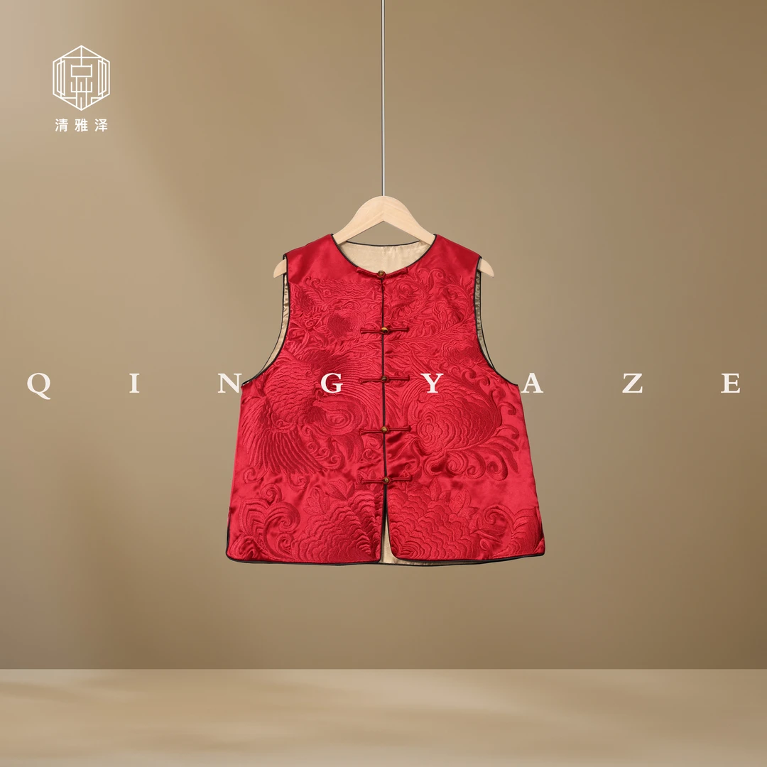 舞动乾坤！重磅醋酸重工刺绣新中式民族风马甲！GZ5377