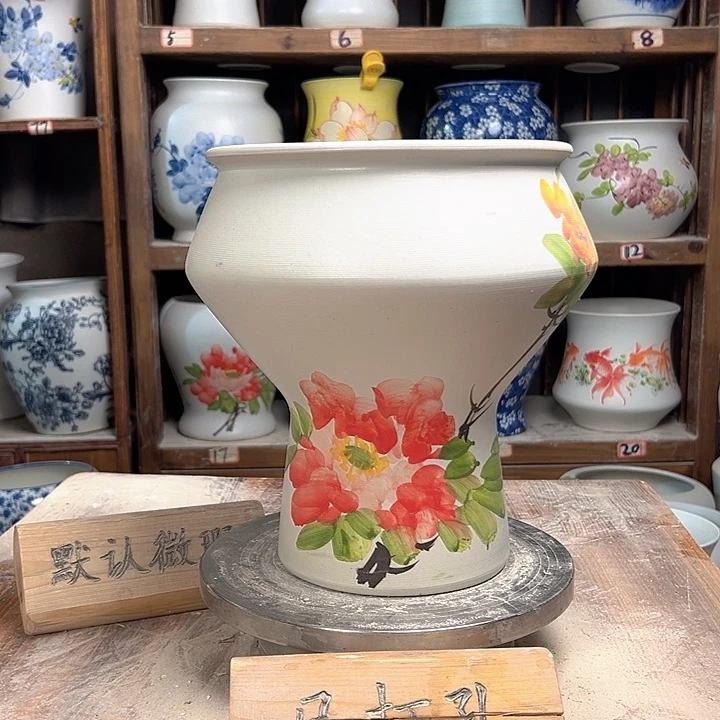 陶高脚牡丹新款新款陶瓷