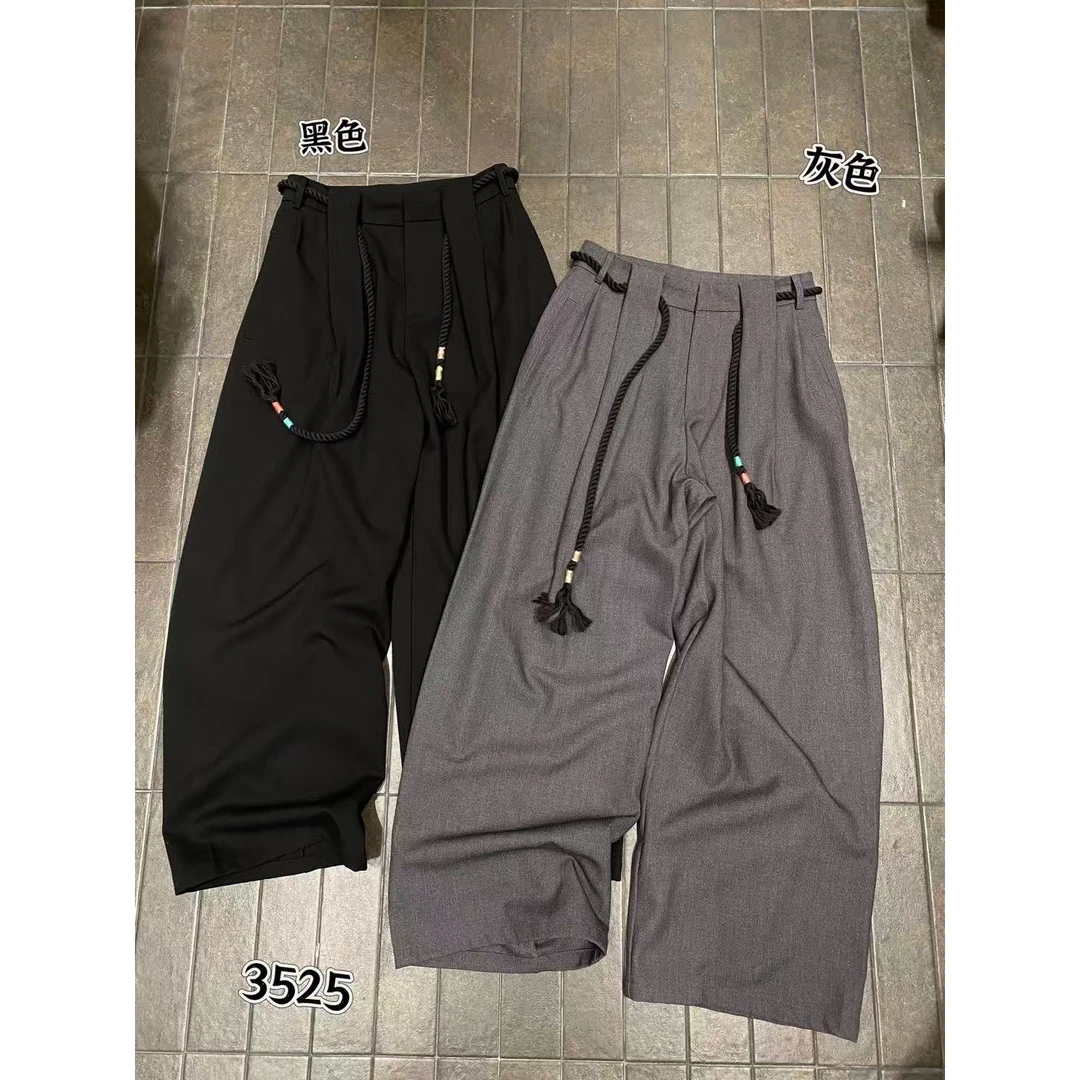 TT 福（1tt3525#）西装面料！厚实的有腰绳阔腿休闲裤 9-22