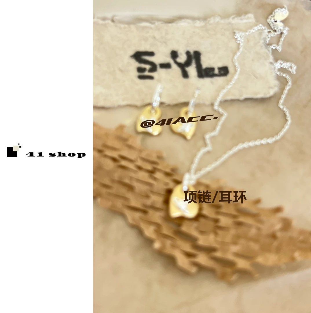 铜合金项链 A422 尾巴爱心吊坠项链金色拉丝星球土土爱心项链