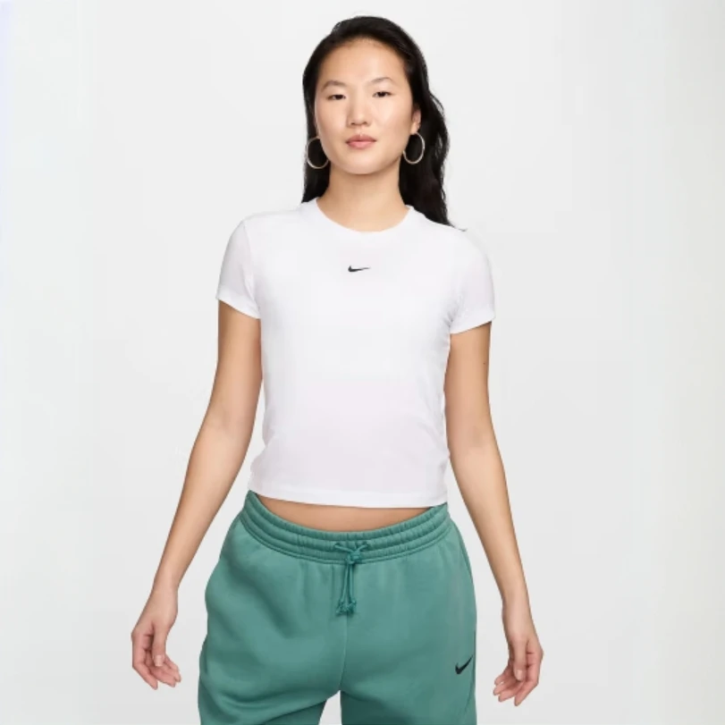 NIKE/耐克女子中短款修身针织舒适短袖T恤FV5509100