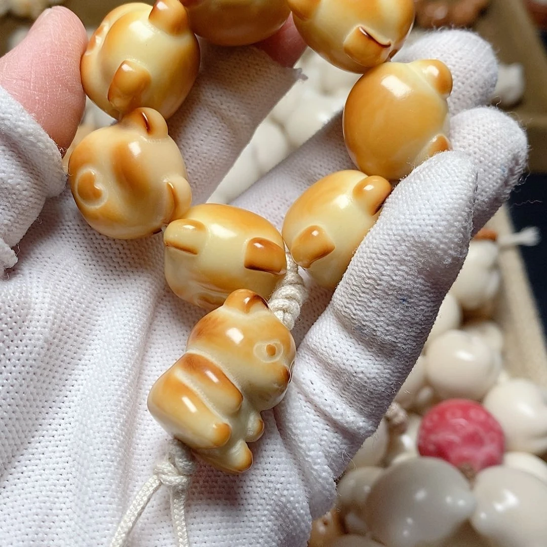 文玩核桃手串肥*熊头手捻瑕疵款