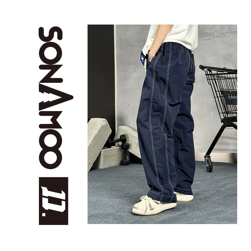 【013】sonAmoo轻奢四季百搭潮流休闲时尚男士弯刀速干防水裤D1K02