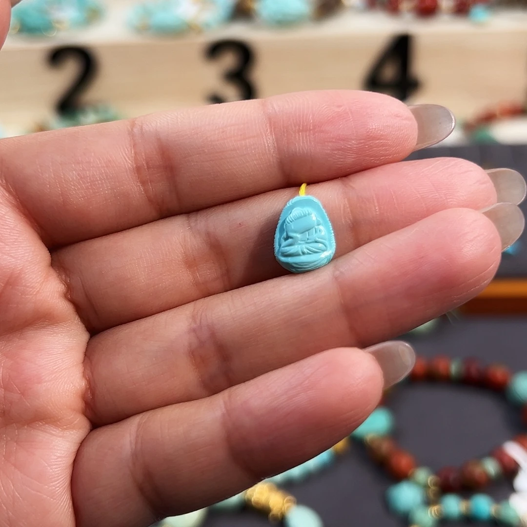 绿松石未镶嵌把件无相佛配饰