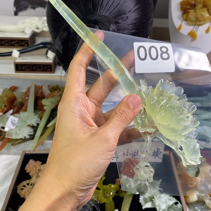 【闪购商品】岫玉发饰未镶嵌雪*