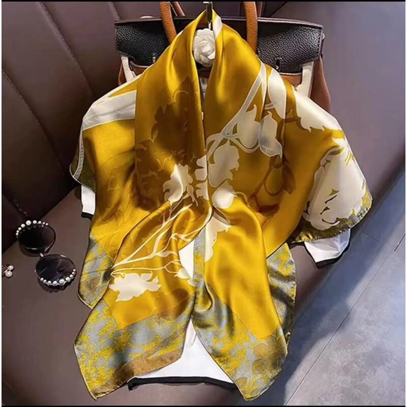 A103 木槿花 围巾 90*90左右{无礼盒}