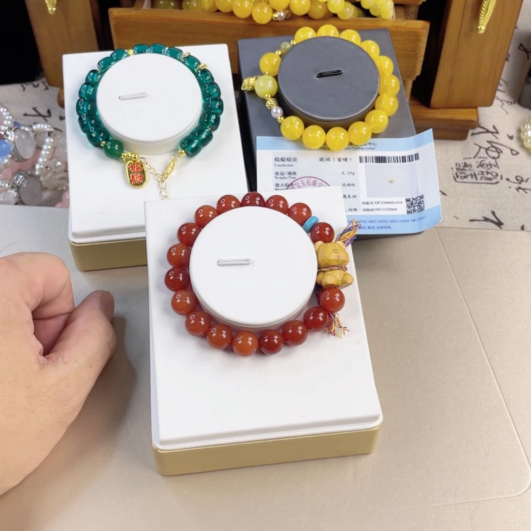 南红玛瑙手链银S925镀金镶嵌