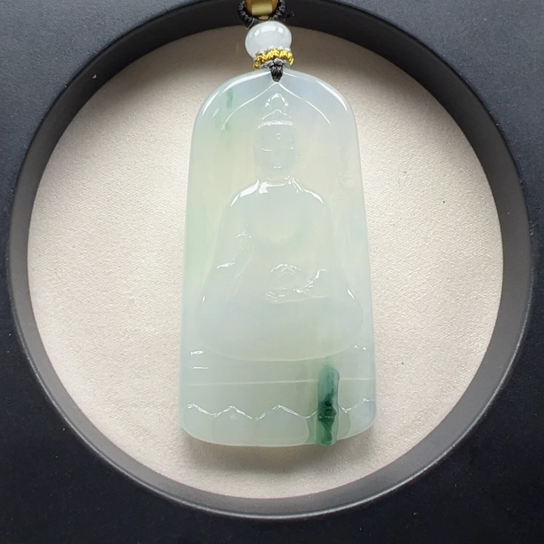 翡翠未镶嵌颈饰观音