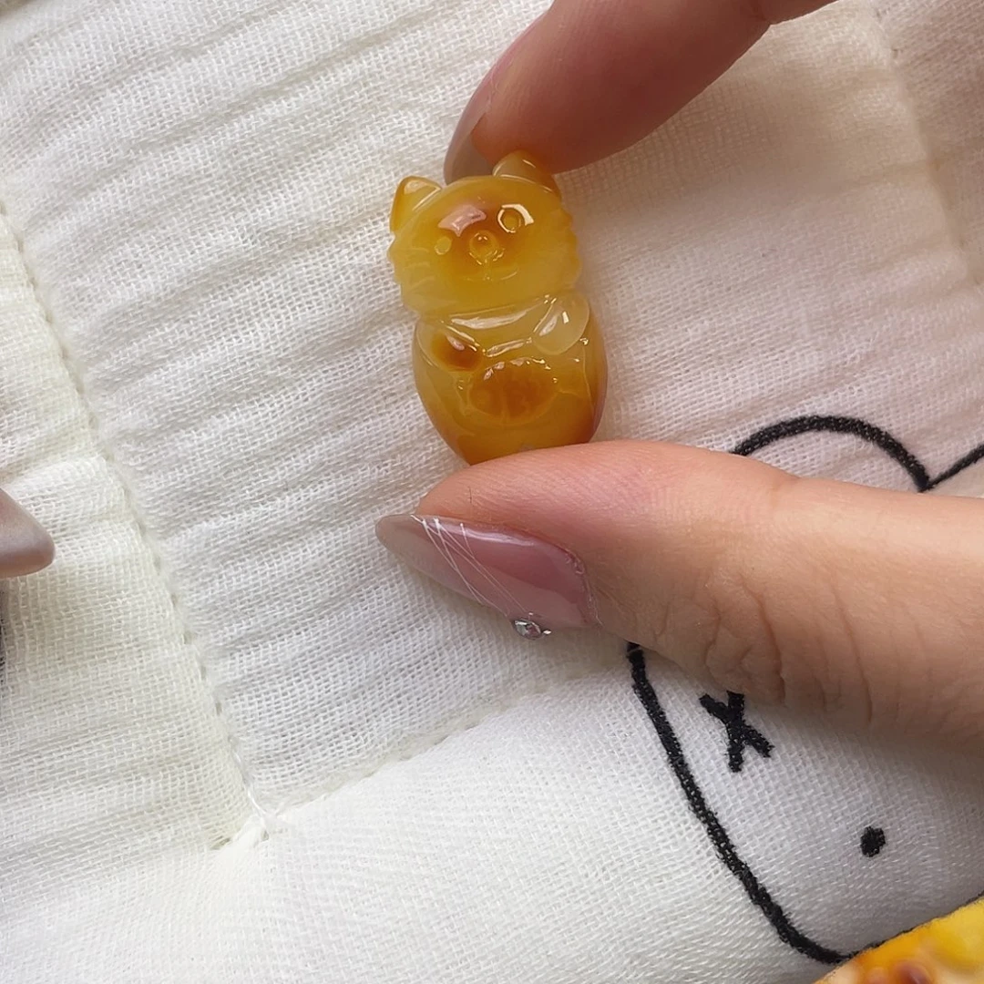 琥珀未镶嵌裸石小猫