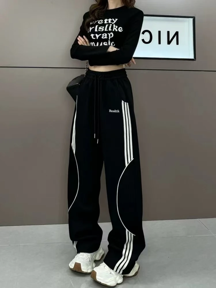 8681大码女装裤子阔腿裤时尚百搭洋气