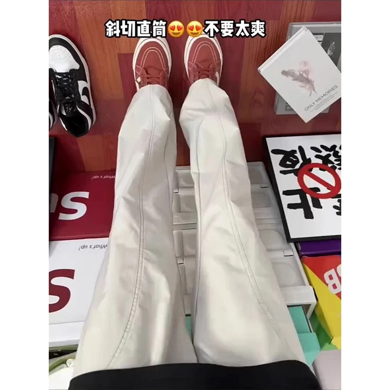 2025美式斜切冲锋裤男女同款夏季直筒裤子百搭休闲弯刀工装裤