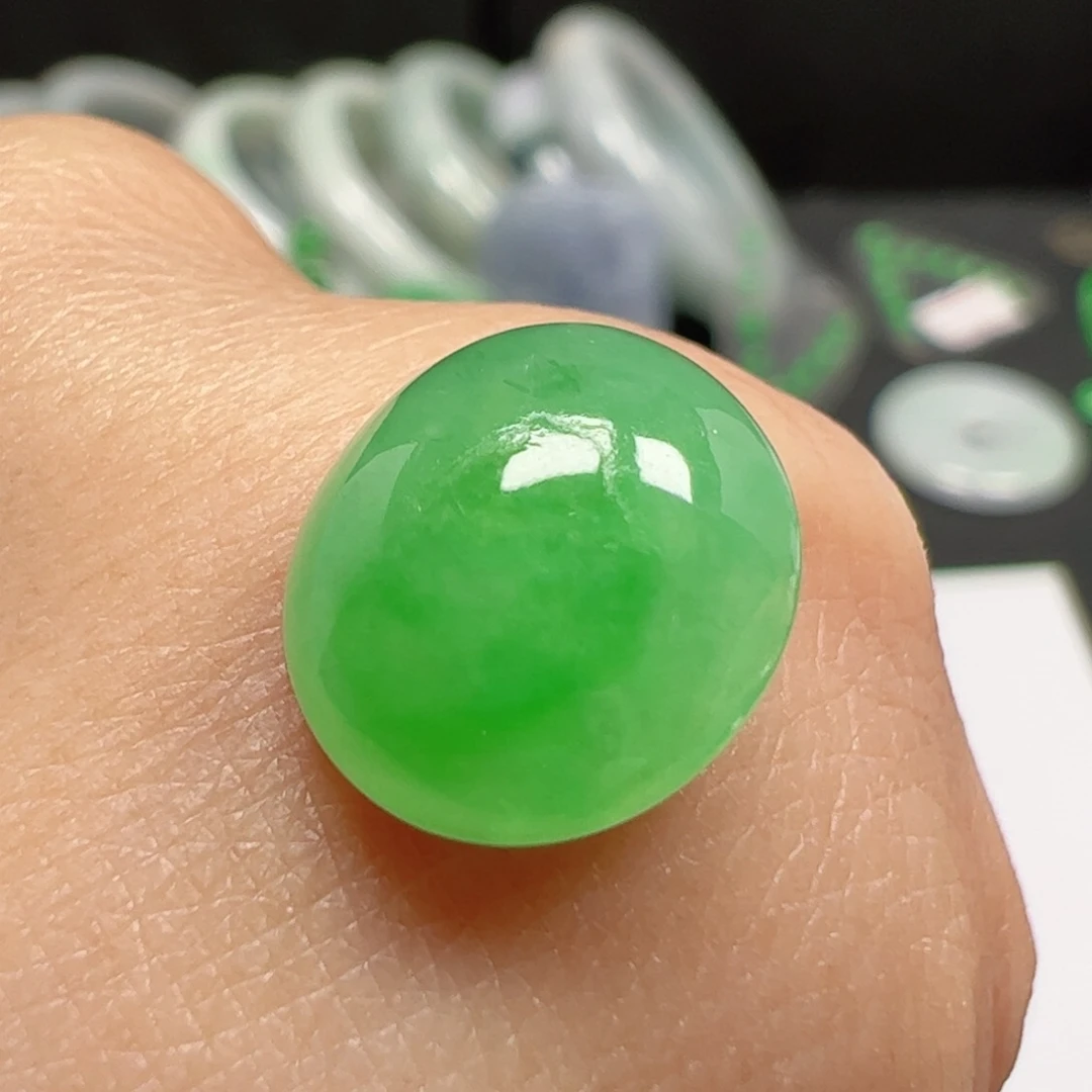 翡翠未镶嵌耳饰蛋面