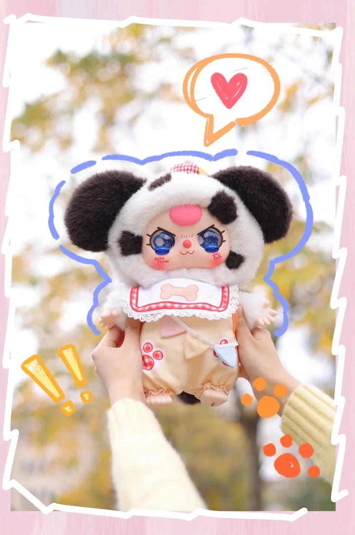 正版Baby three娃三岁400%二代毛绒大体盲盒潮玩手办摆件可爱公仔