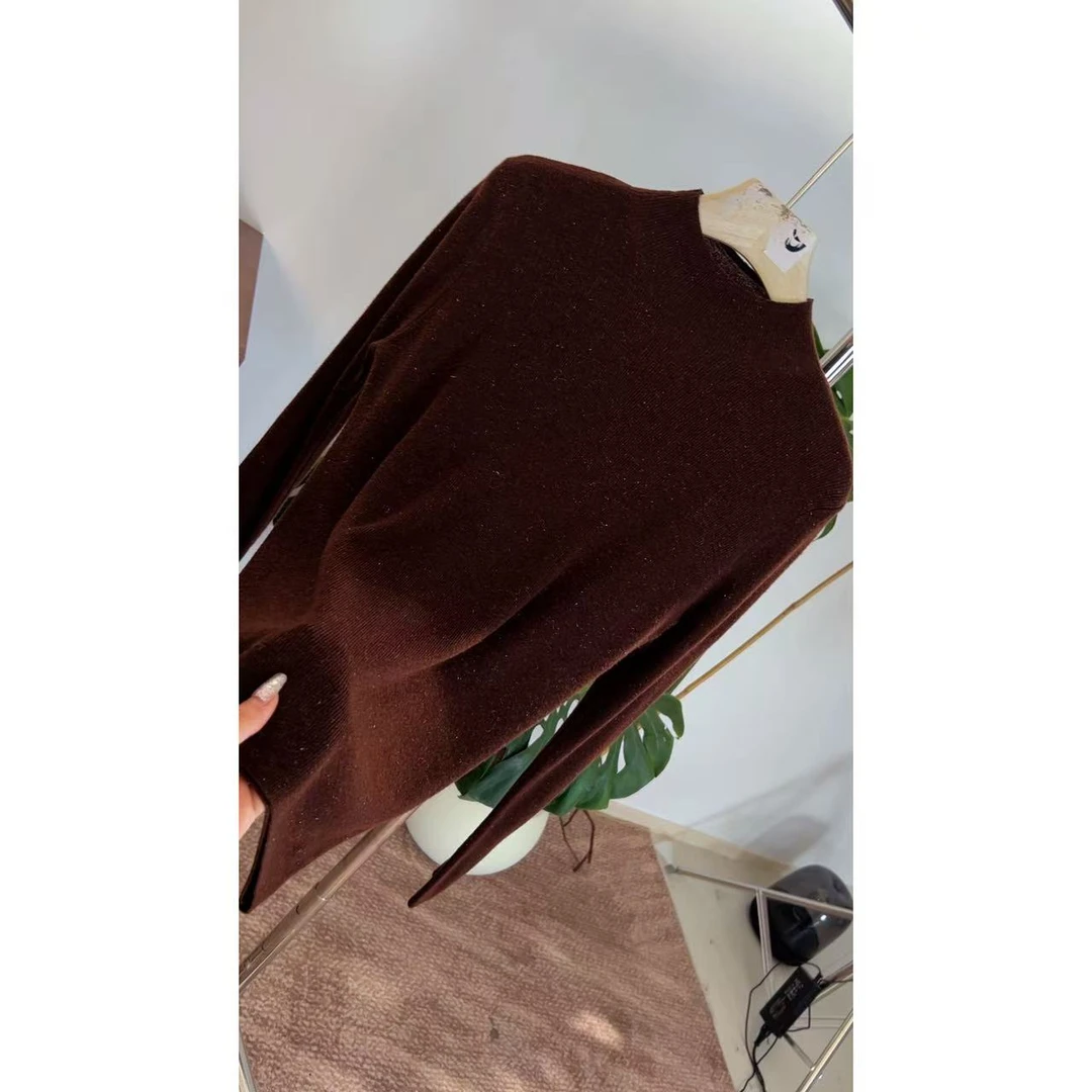 精纺100%羊毛打底衫女半高领秋冬修身针织毛衣