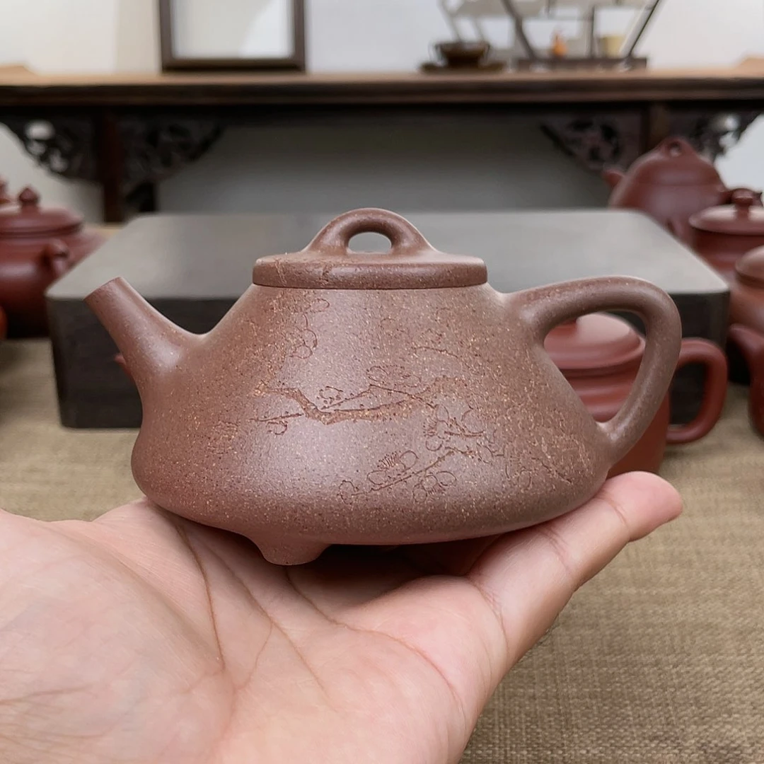 茶壶紫砂子冶 220cc 老宕口桃花泥