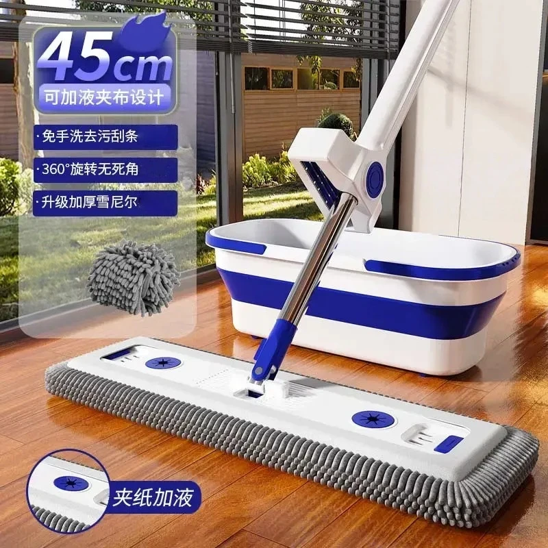 2025新款雪尼尔免手洗平板拖把家用专用懒人墩布保洁拖地神器吸水