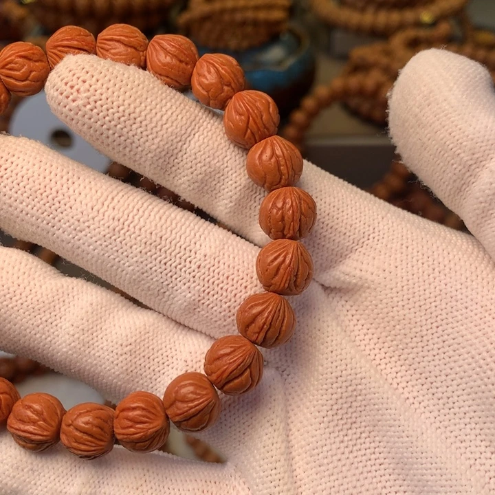 ****仔桃核手串秦岭龙纹