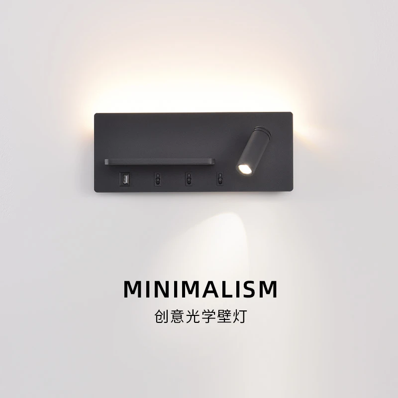 艺铭坊跨境USB床头阅读灯LED现代简约客房壁灯酒店工程创意壁灯
