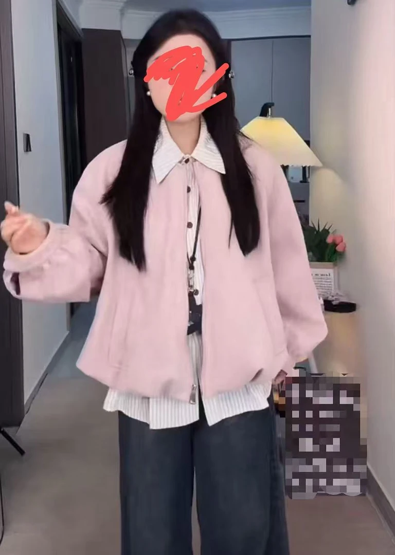 大码加厚外套6605条纹衬衫两件套