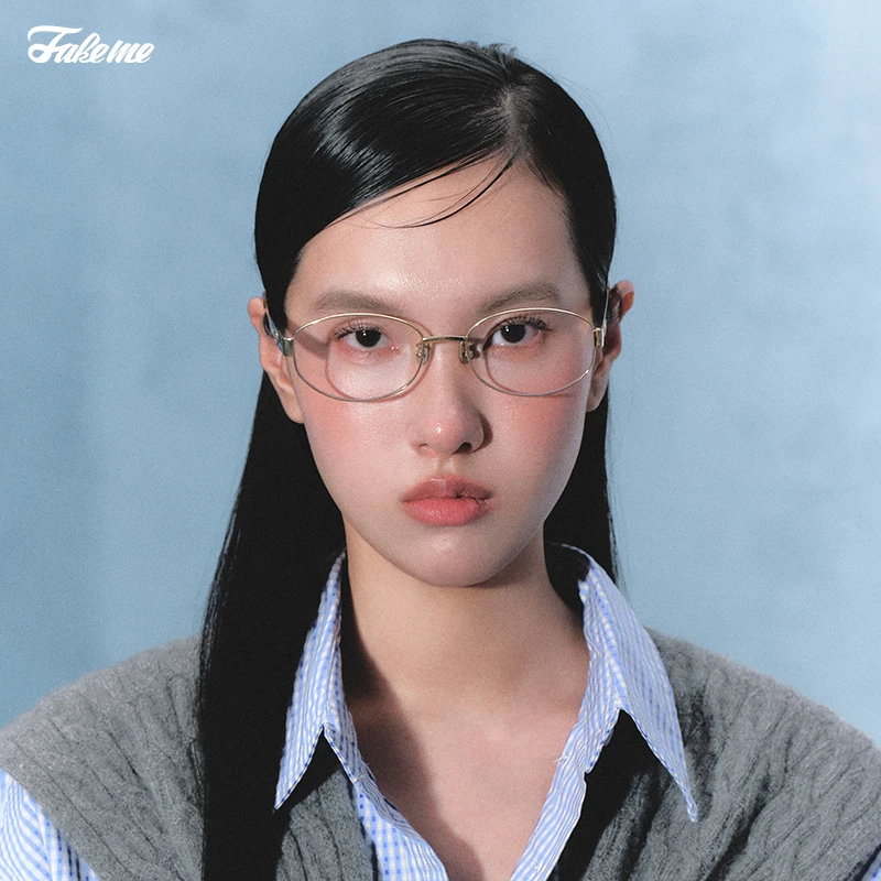 Fakeme（达人专属）轻奢椭圆框光学镜ins风可配近视大小姐 Nocap