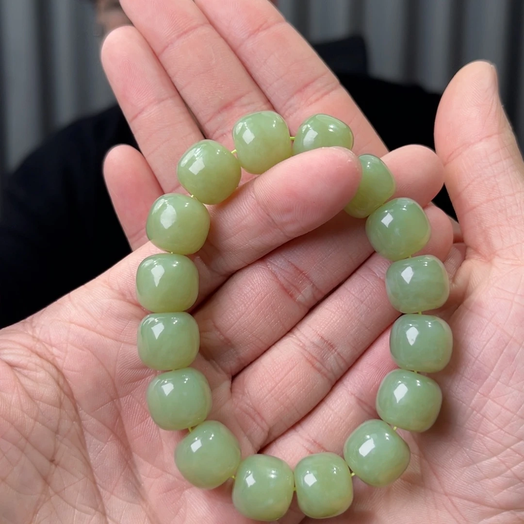 和田玉未镶嵌手链天然和田玉新疆若羌青黄口老型卡14