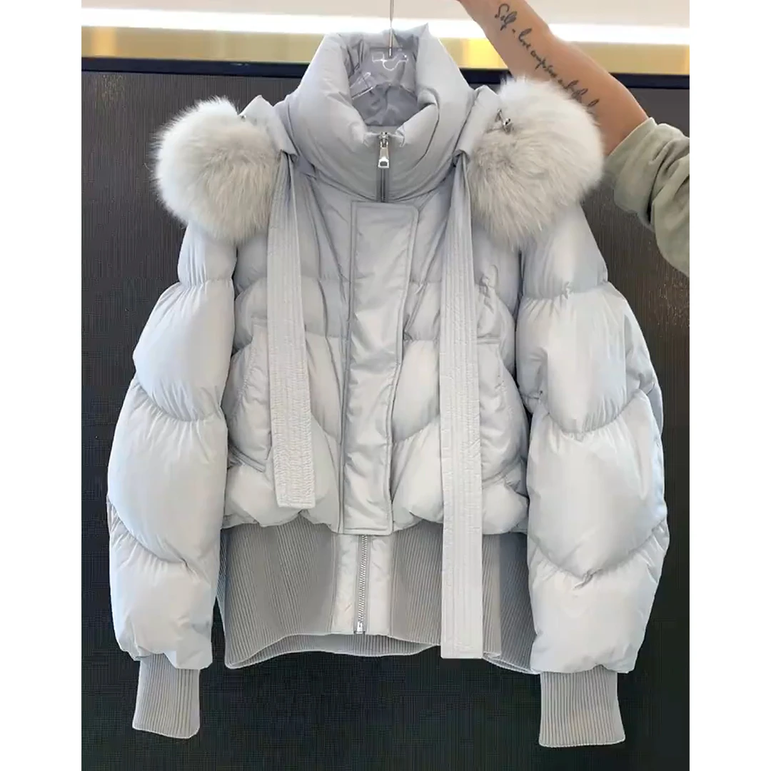 毛领连帽中长款棉服女2025年冬季新款小众独特超好看气质百搭外套