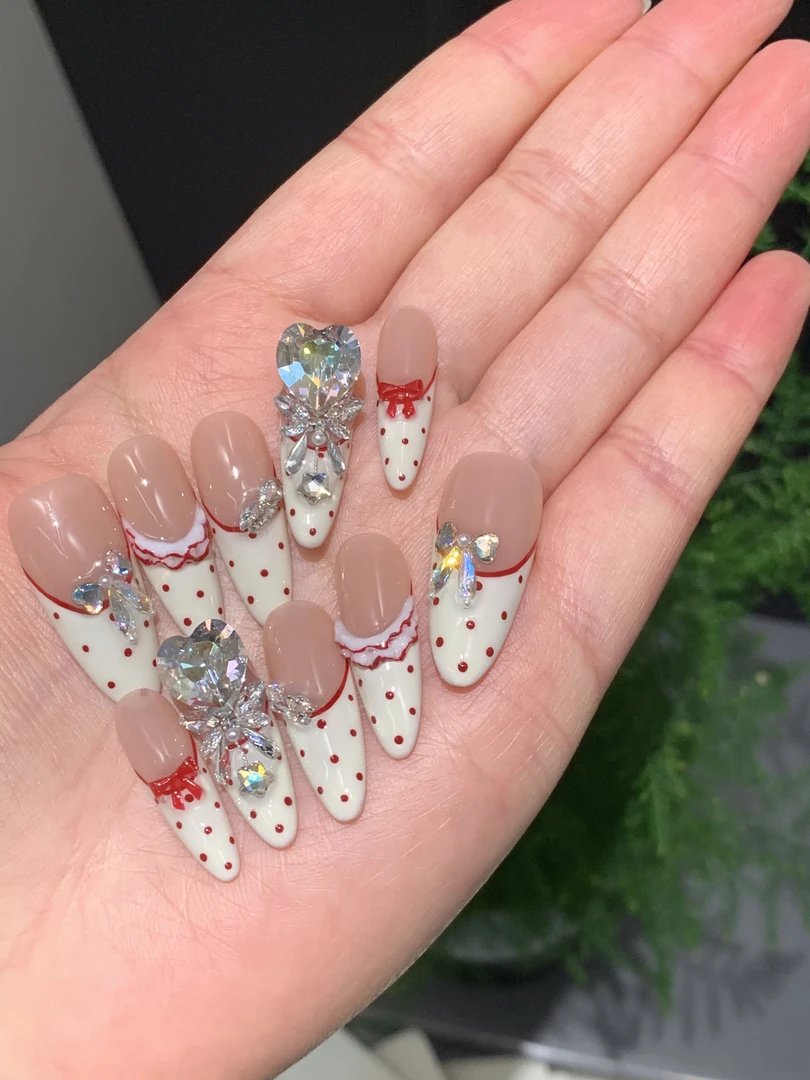 瘦子YY穿戴甲【甜蜜蜜】手工穿戴甲